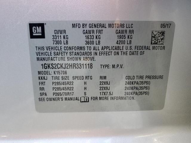 Photo 14 from auction – 2017 GMC YUKON DENA with VIN 1GKS2CKJ2HR331118