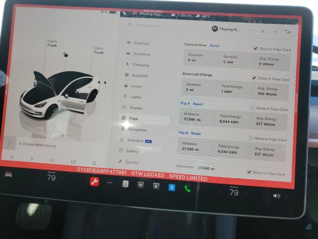 Photo 9 from auction – 2023 TESLA MODEL 3 with VIN 5YJ3E1EA9PF477981