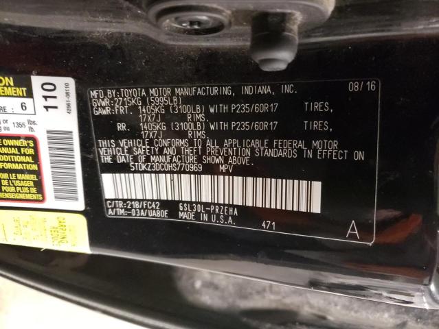 Photo 14 from auction – 2017 TOYOTA SIENNA LE with VIN 5TDKZ3DC0HS770969