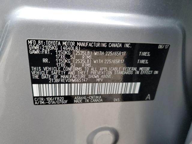 Photo 14 from auction – 2017 TOYOTA RAV4 LE with VIN 2T3BFREV0HW665147