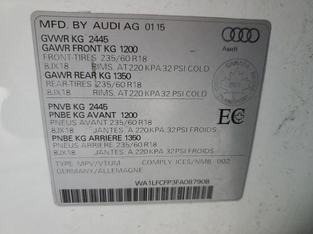Photo 14 from auction – 2015 AUDI Q5 PREMIUM with VIN WA1LFCFP3FA087908
