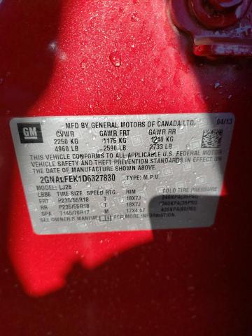 Photo 14 from auction – 2013 CHEVROLET EQUINOX LT with VIN 2GNALFEK1D6327830