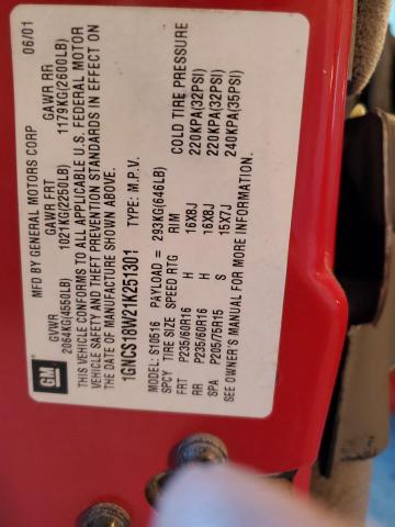 Photo 14 from auction – 2001 CHEVROLET BLAZER with VIN 1GNCS18W21K251301