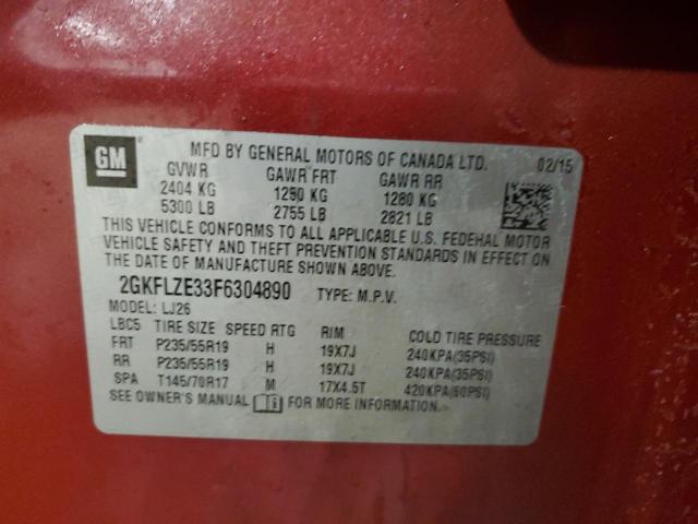 Photo 14 from auction – 2015 GMC TERRAIN DE with VIN 2GKFLZE33F6304890