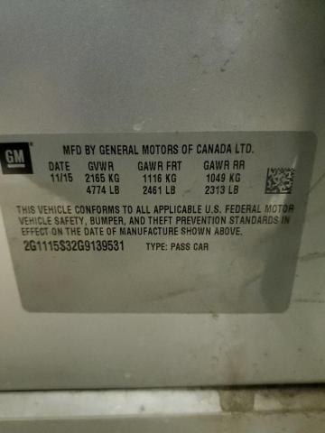 Photo 10 from auction – 2016 CHEVROLET IMPALA LT with VIN 2G1115S32G9139531