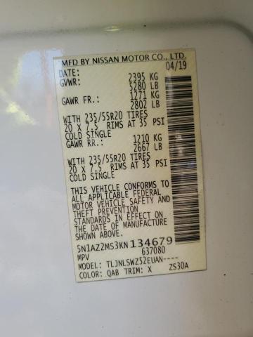 Photo 14 from auction – 2019 NISSAN MURANO S with VIN 5N1AZ2MS3KN134679