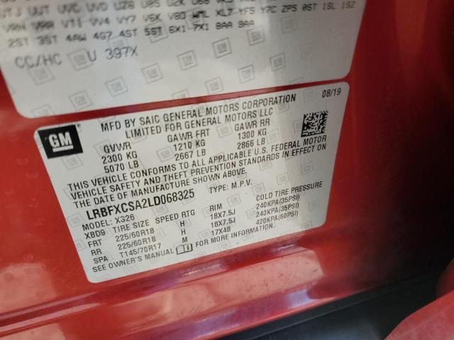 Photo 14 from auction – 2020 BUICK ENVISION E with VIN LRBFXCSA2LD068325