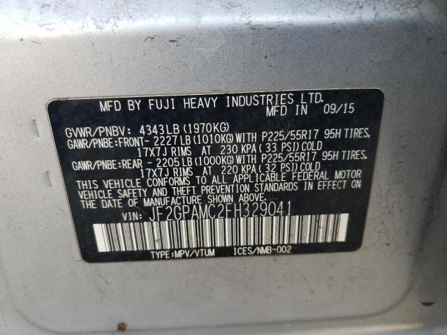 Photo 14 from auction – 2015 SUBARU XV CROSSTR with VIN JF2GPAMC2FH329041