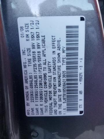Photo 14 from auction – 2008 ACURA RDX TECHNO with VIN 5J8TB18508A013805