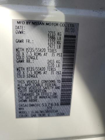 Photo 14 from auction – 2015 INFINITI QX60 with VIN 5N1AL0MN3FC517636