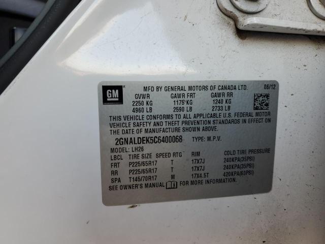 Photo 14 from auction – 2012 CHEVROLET EQUINOX LT with VIN 2GNALDEK5C6400068