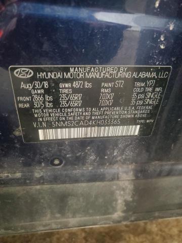Photo 14 from auction – 2019 HYUNDAI SANTA FE S with VIN 5NMS2CAD4KH033365
