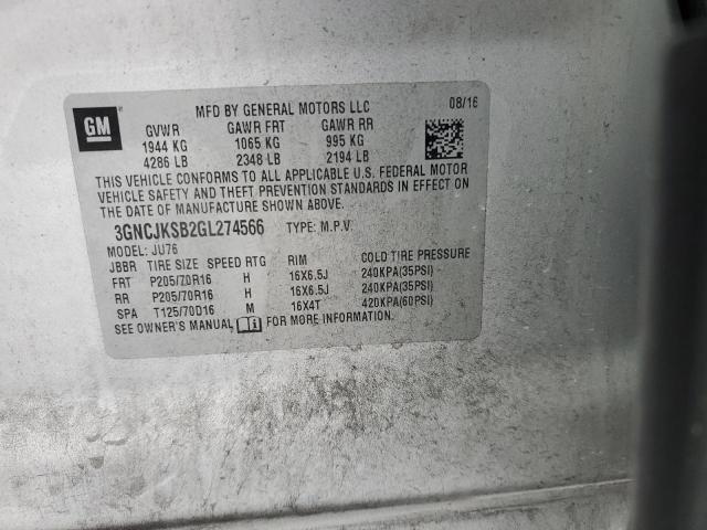 Photo 14 from auction – 2016 CHEVROLET TRAX LS with VIN 3GNCJKSB2GL274566