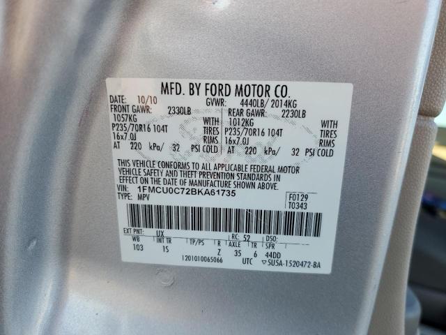 Photo 14 from auction – 2011 FORD ESCAPE XLS with VIN 1FMCU0C72BKA61735