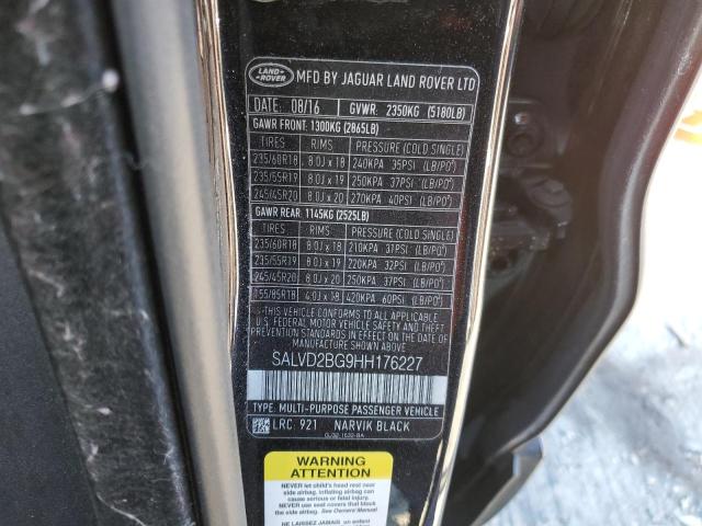 Photo 14 from auction – 2017 LAND ROVER RANGE ROVE with VIN SALVD2BG9HH176227