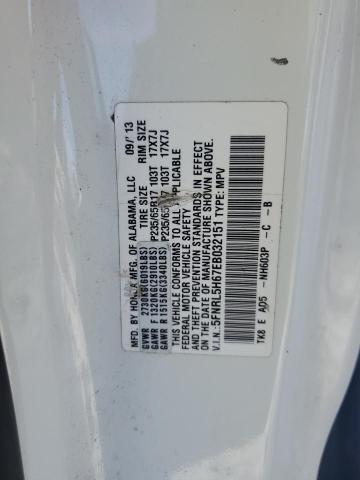 Photo 14 from auction – 2014 HONDA ODYSSEY EX with VIN 5FNRL5H67EB032151
