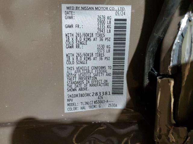 Photo 14 from auction – 2024 NISSAN PATHFINDER with VIN 5N1DR3BD3RC283381