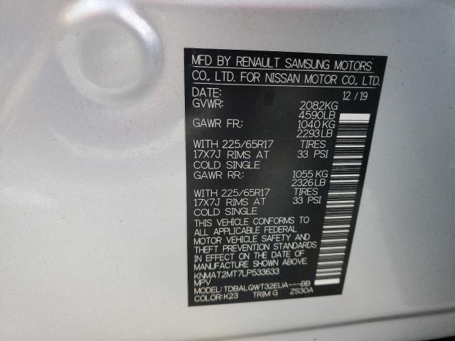 Photo 14 from auction – 2020 NISSAN ROGUE S with VIN KNMAT2MT7LP533633