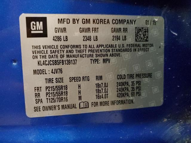 Photo 14 from auction – 2015 BUICK ENCORE with VIN KL4CJCSB5FB139137
