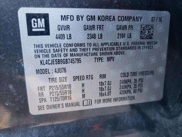 Photo 14 from auction – 2016 BUICK ENCORE with VIN KL4CJESB9GB745795