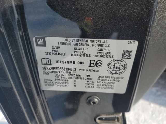 Photo 14 from auction – 2011 GMC ACADIA SLT with VIN 1GKKVRED5BJ194763