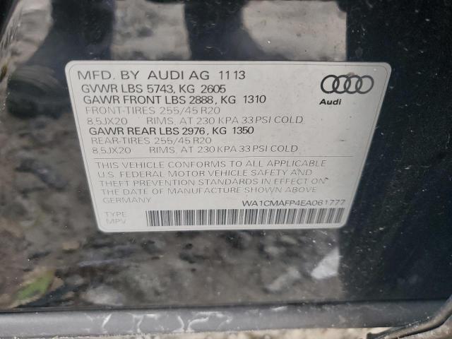 Photo 14 from auction – 2014 AUDI Q5 TDI PRE with VIN WA1CMAFP4EA061777