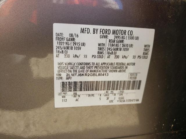 Photo 14 from auction – 2016 LINCOLN MKX SELECT with VIN 2LMTJ6KR2GBL80413