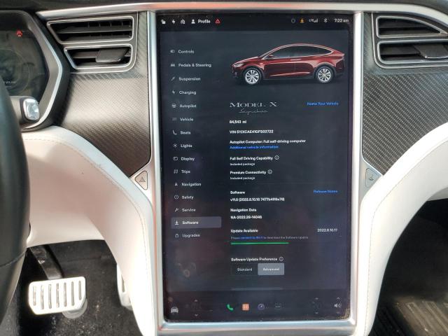 Photo 9 from auction – 2016 TESLA MODEL X with VIN 5YJXCAE41GFS02722