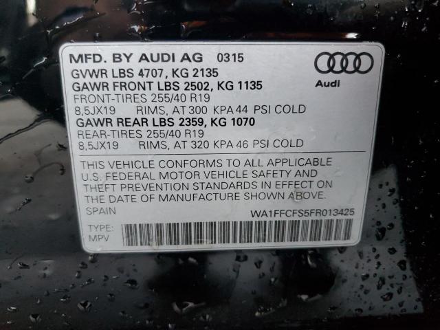 Photo 14 from auction – 2015 AUDI Q3 PRESTIG with VIN WA1FFCFS5FR013425