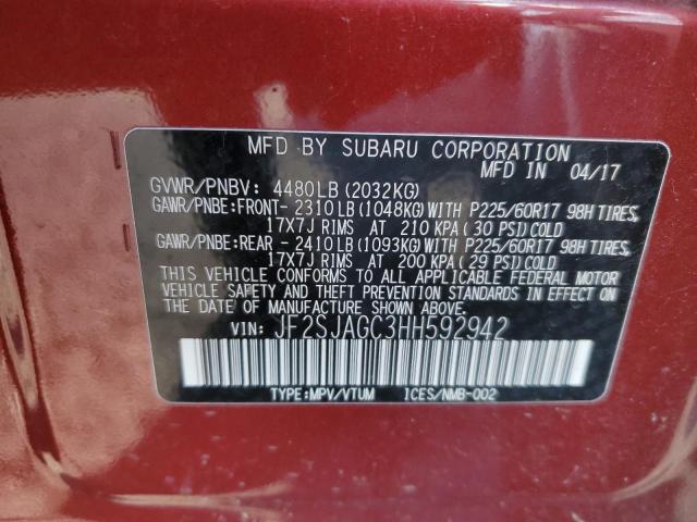 Photo 14 from auction – 2017 SUBARU FORESTER 2 with VIN JF2SJAGC3HH592942