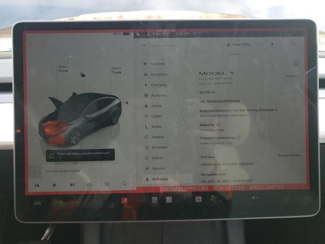 Photo 9 from auction – 2023 TESLA MODEL Y with VIN 7SAYGAEE2PF912152