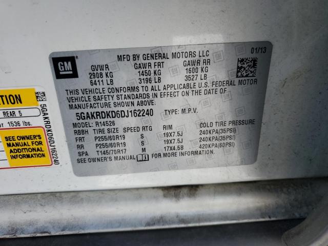Photo 14 from auction – 2013 BUICK ENCLAVE with VIN 5GAKRDKD6DJ162240