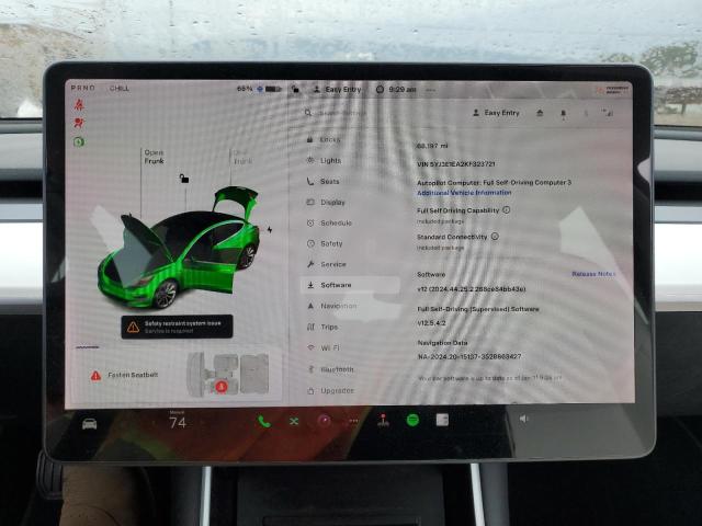 Photo 9 from auction – 2019 TESLA MODEL 3 with VIN 5YJ3E1EA2KF323721