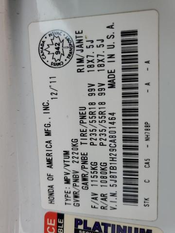 Photo 14 from auction – 2012 ACURA RDX with VIN 5J8TB1H29CA801464