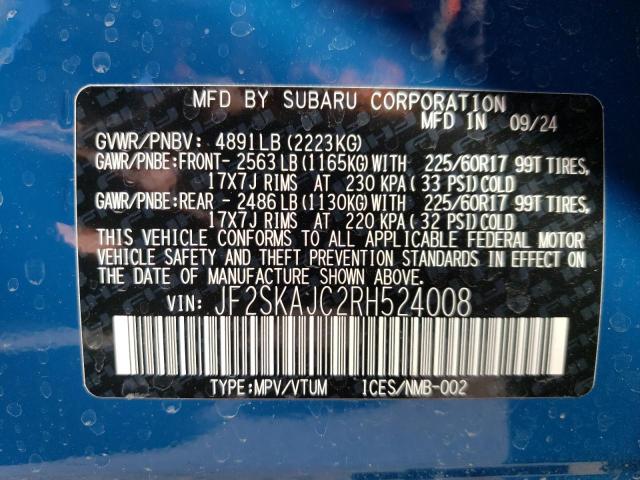 Photo 14 from auction – 2024 SUBARU FORESTER W with VIN JF2SKAJC2RH524008