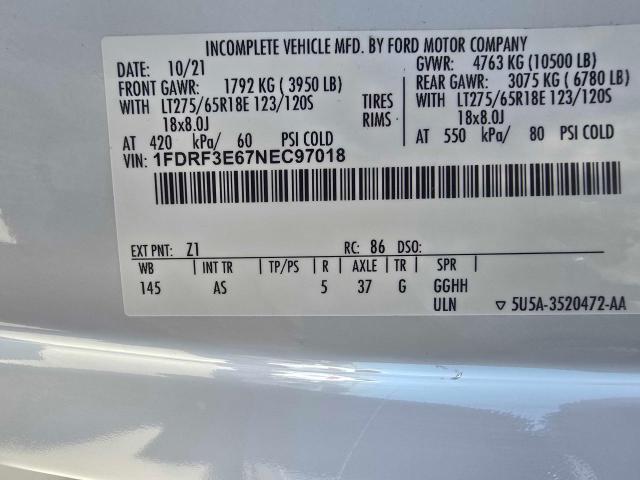 Photo 10 from auction – 2022 FORD F350 SUPER with VIN 1FDRF3E67NEC97018