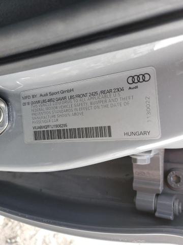 Photo 10 from auction – 2018 AUDI RS3 with VIN WUABWGFF1J1906295