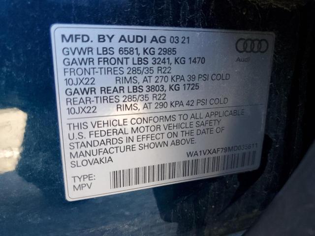 Photo 14 from auction – 2021 AUDI Q7 PRESTIG with VIN WA1VXAF79MD035611