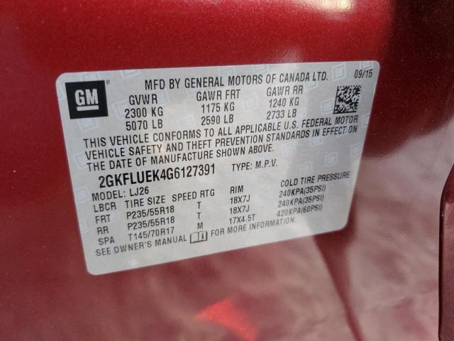 Photo 14 from auction – 2016 GMC TERRAIN SL with VIN 2GKFLUEK4G6127391