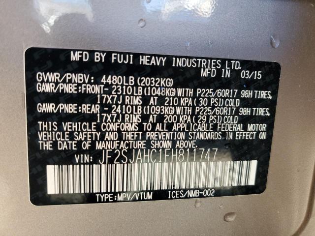 Photo 14 from auction – 2015 SUBARU FORESTER 2 with VIN JF2SJAHC1FH811747
