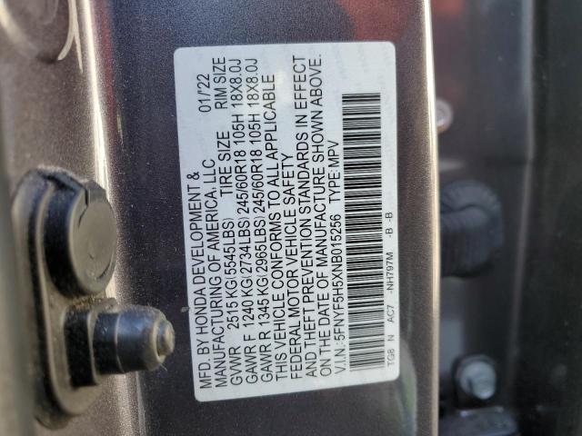 Photo 14 from auction – 2022 HONDA PILOT EXL with VIN 5FNYF5H5XNB015256