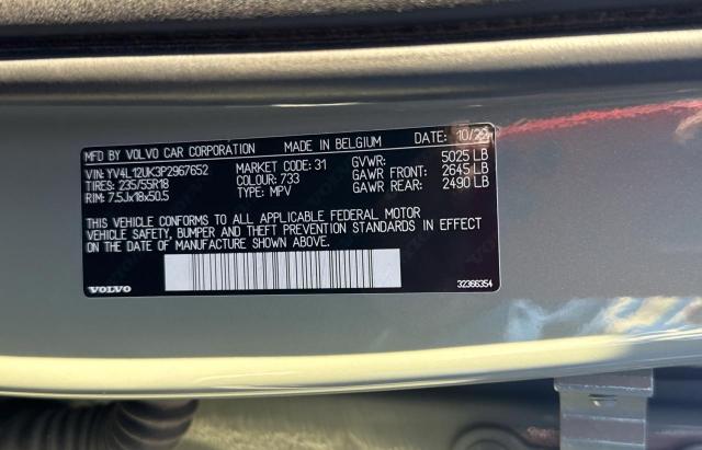Photo 10 from auction – 2023 VOLVO XC40 CORE with VIN YV4L12UK3P2967652