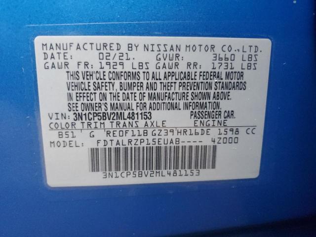 Photo 14 from auction – 2021 NISSAN KICKS S with VIN 3N1CP5BV2ML481153