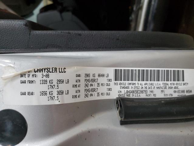 Photo 14 from auction – 2008 JEEP COMMANDER with VIN 1J8HG48K58C208793