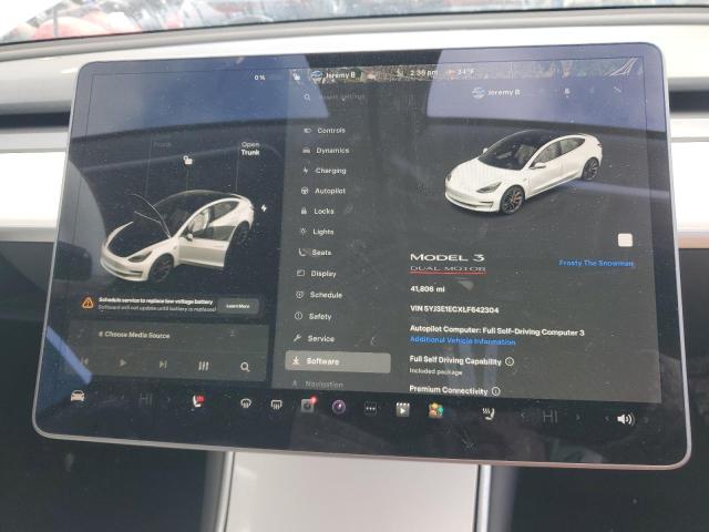 Photo 9 from auction – 2020 TESLA MODEL 3 with VIN 5YJ3E1ECXLF642304