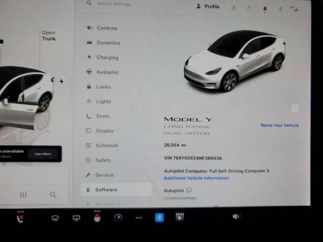 Photo 9 from auction – 2022 TESLA MODEL Y with VIN 7SAYGDEE6NF366938