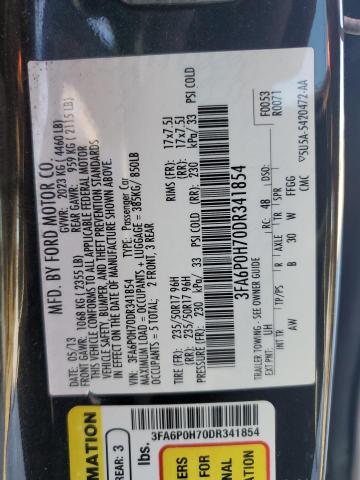 Photo 14 from auction – 2013 FORD FUSION SE with VIN 3FA6P0H70DR341854