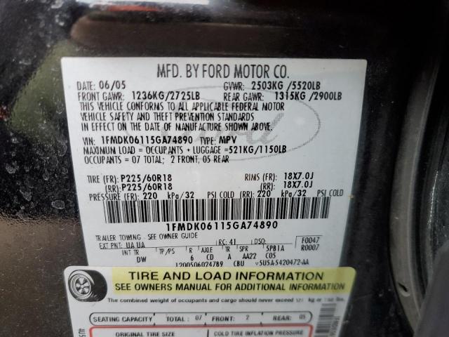 Photo 14 from auction – 2005 FORD FREESTYLE with VIN 1FMDK06115GA74890