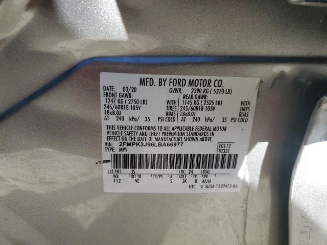 Photo 14 from auction – 2020 FORD EDGE SEL with VIN 2FMPK3J96LBA66977