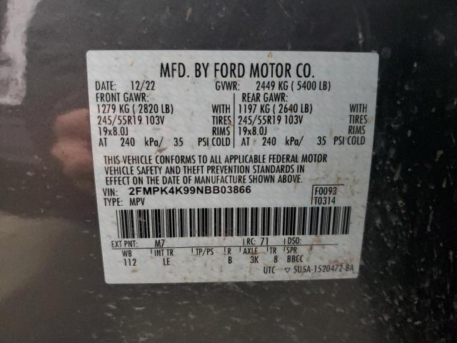 Photo 14 from auction – 2022 FORD EDGE TITAN with VIN 2FMPK4K99NBB03866